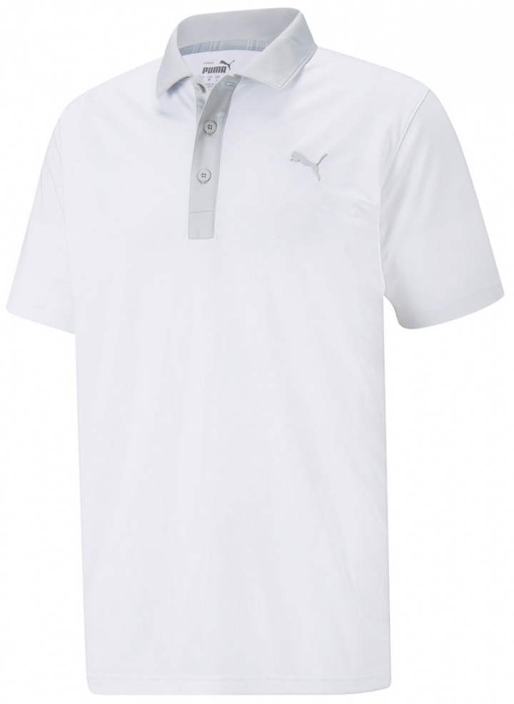 Puma Piké Herr Gamer Bright Vit/High Rise i gruppen Kläder / Herrkläder / KORTÄRMAT / Puma Pike hos Dimbo Golf AB (5550075-0014r)