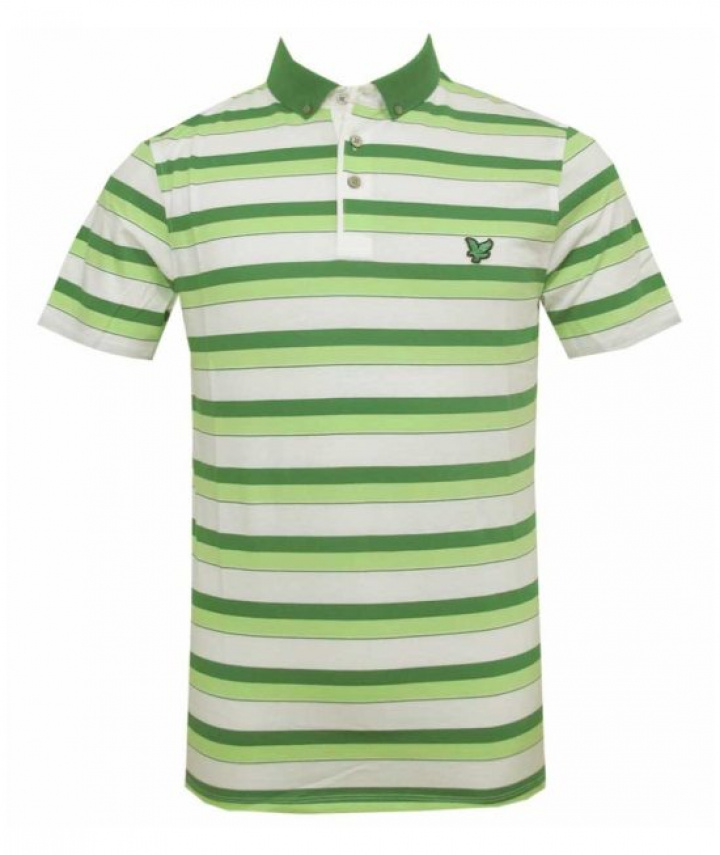 Lyle & Scott Piké Herr Grön/Vit i gruppen Rea / Rea Golfkläder / Herr hos Dimbo Golf AB (6250007-928296r)