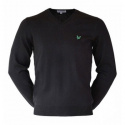 Lyle & Scott Pullover V-neck Herr Bomull Svart