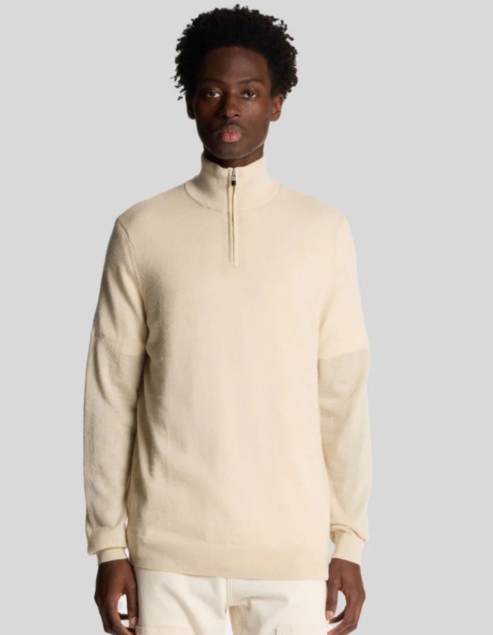 Lyle & Scott Långärm Herr 1/4 Zip Sesame i gruppen Golfkläder / Damkläder / Långärmade golftröjor dam hos Dimbo Golf AB (6258016-Z7454r)