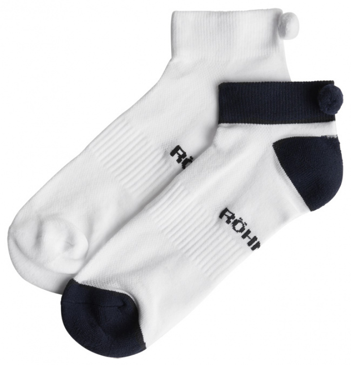 Röhnisch Strumpor 2-Pack Pompom Vit/Marinblå i gruppen Kläder / Accessoarer / STRUMPOR / Röhnisch Strumpor hos Dimbo Golf AB (6708006-0143739r)