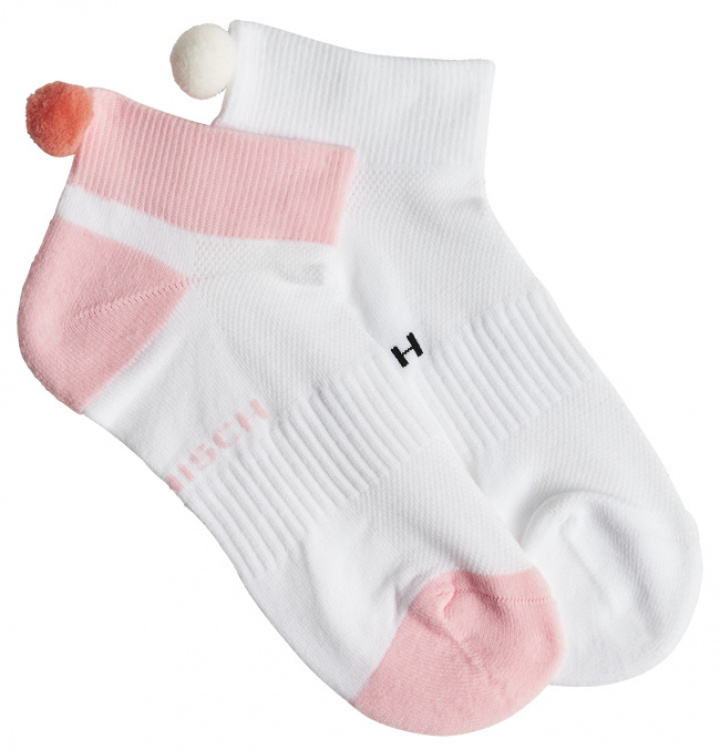 Röhnisch Strumpor 2-Pack Pompom Vit/Rosa Moln i gruppen Kläder / Accessoarer / STRUMPOR / Röhnisch Strumpor hos Dimbo Golf AB (6708007-2183739r)