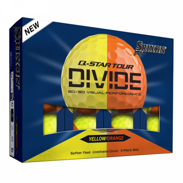 Srixon Q-Star Tour Divide Golfboll Gul/Orange - Dussin i gruppen Golfbollar hos Dimbo Golf AB (6816033-69854)