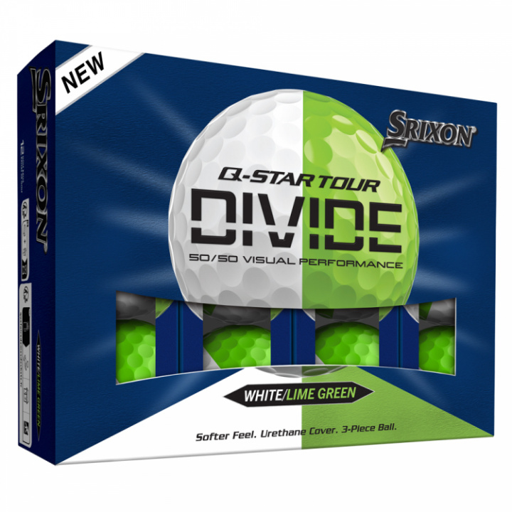 Srixon Q-Star Tour Divide Golfboll Vit/Lime - Dussin i gruppen Golfbollar hos Dimbo Golf AB (6816033-69862)