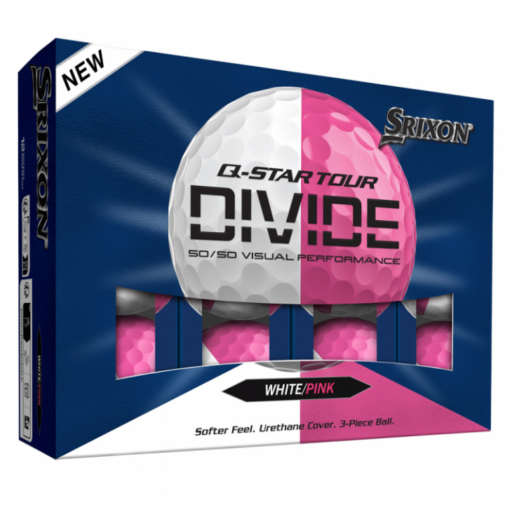 Srixon Q-Star Tour Divide Golfboll Vit/Rosa - Dussin i gruppen Golfbollar hos Dimbo Golf AB (6816033-69866)