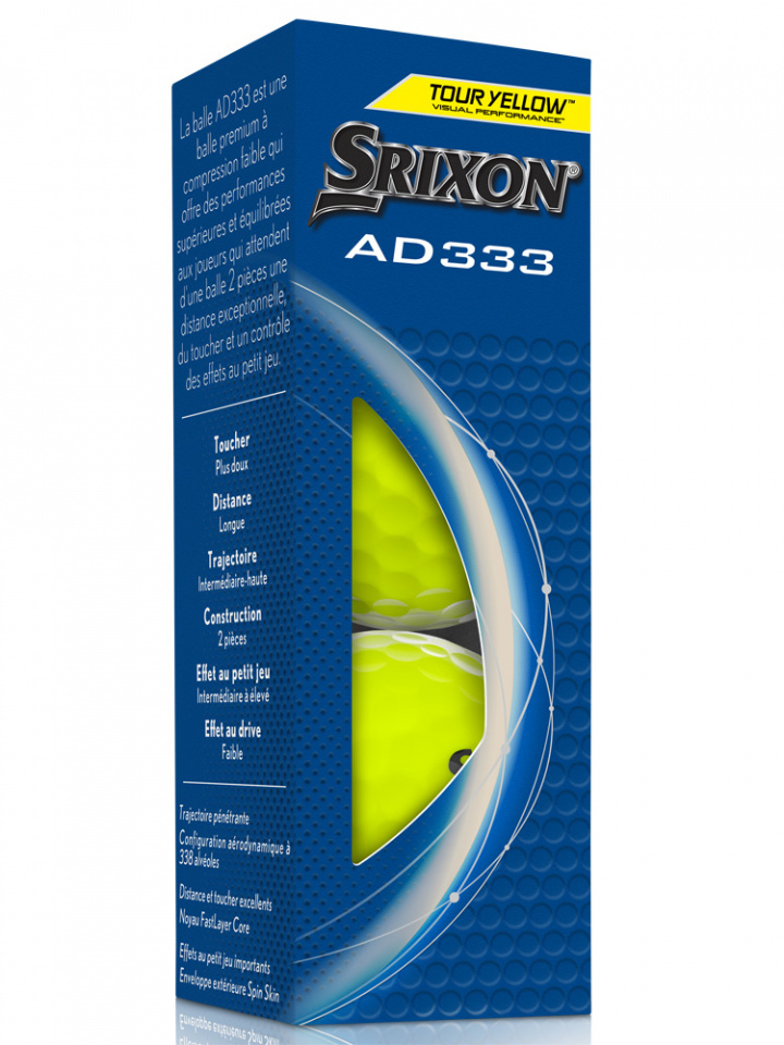 Srixon Golfboll AD333 2024 Gul (3-pack) i gruppen Golfbollar / 3-pack hos Dimbo Golf AB (6818034-30)
