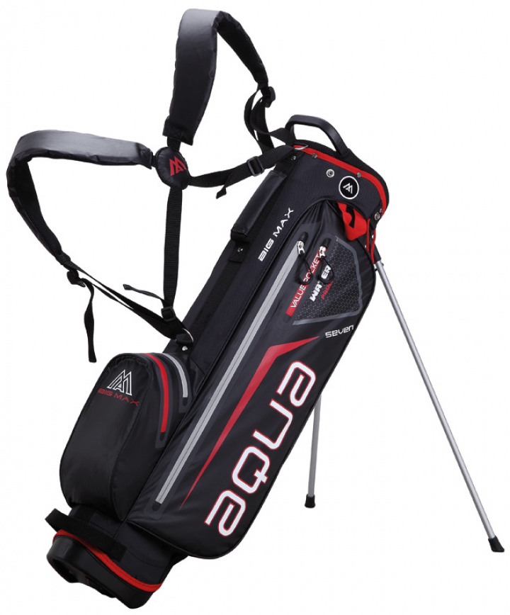 Big Max Bärbag Aqua Seven Svart/Röd i gruppen Bagar / Bärbagar Vattentäta / Big Max Vattentät Bärbag hos Dimbo Golf AB (7711015-9950)