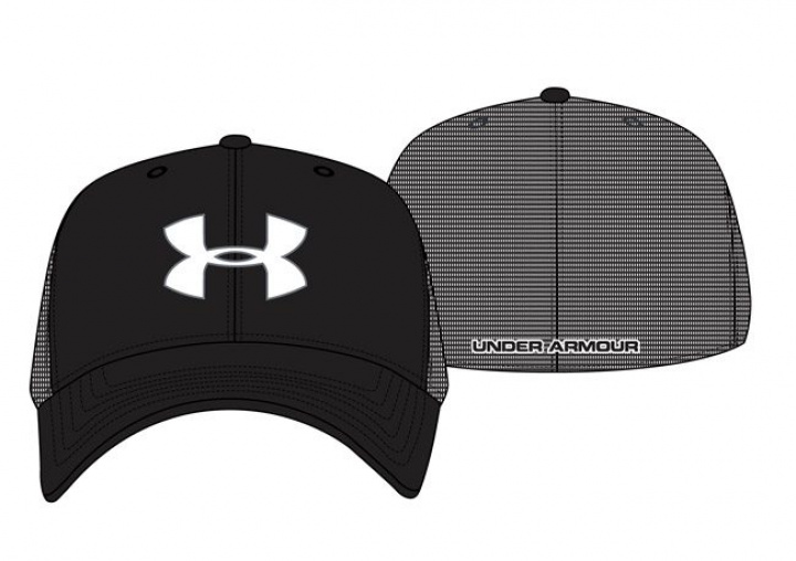Under Armour Keps Golf Mesh Stretch 2.0 Svart/Vit M/L i gruppen Kläder / Accessoarer / KEPSAR hos Dimbo Golf AB (7802001-00156)