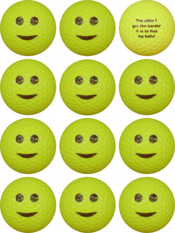 WL Golfboll Gul Glad Gubbe - The older I get the harder it is to find my balls! (1st duss) i gruppen Golfbollar / Alternativa Golfbollar hos Dimbo Golf AB (9915100-230105)